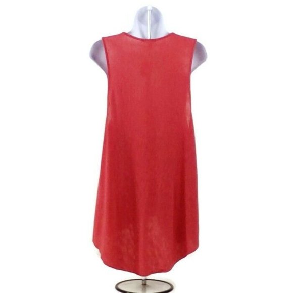 Silence & Noise Red Rouge Sleeveless Criss Cross Front Hi Low Tank Top Womens M - Picture 4 of 9